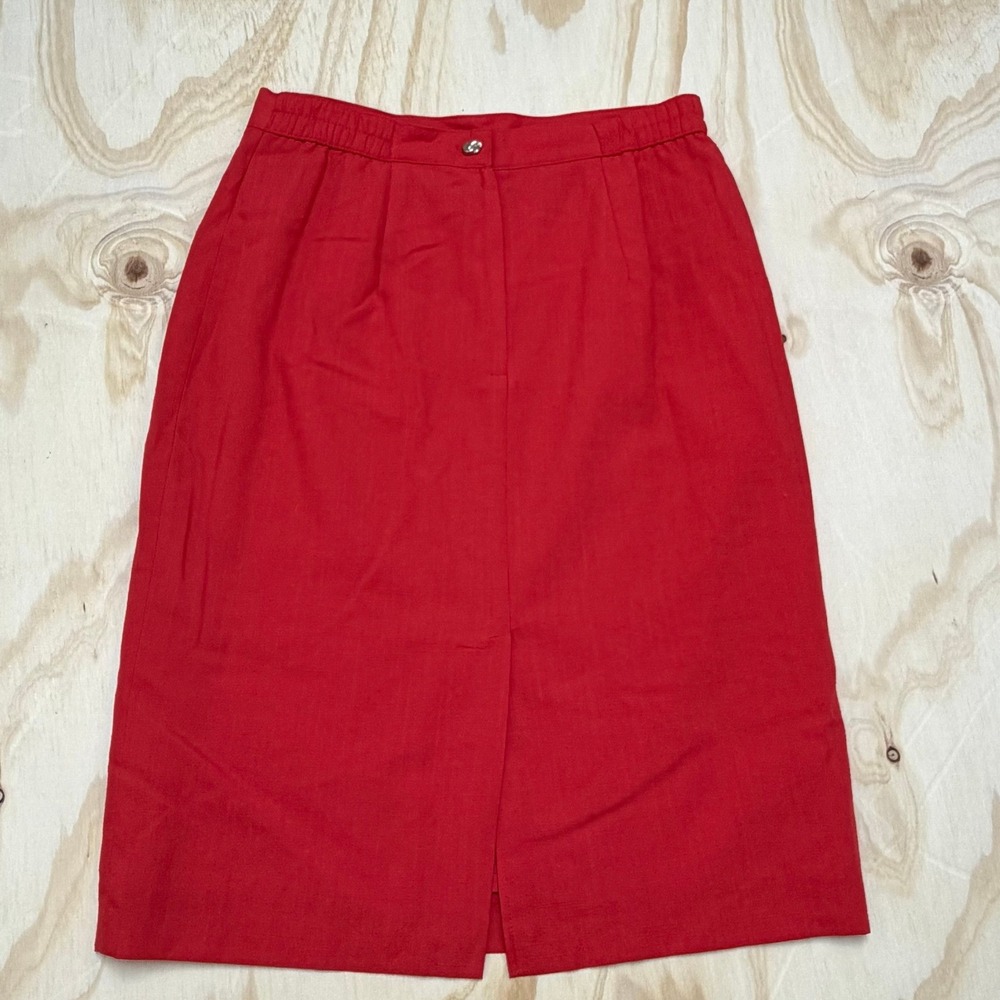 Sag Harbor Red Skirt Suit Set Vintage Blazer & Skirt 12 Vintage Academia - Picture 4 of 14